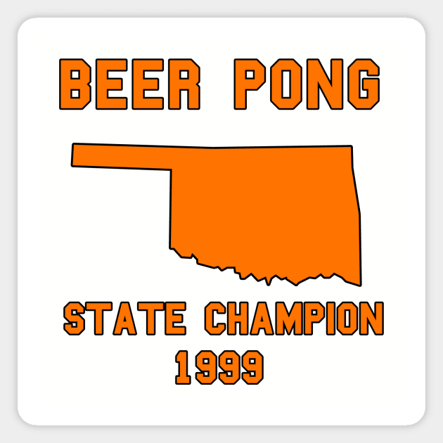Vintage Oklahoma Beer Pong State Champion Sticker by fearcity